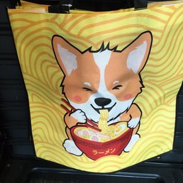 Kawaii- Dog eating Ramen - Tote Bag