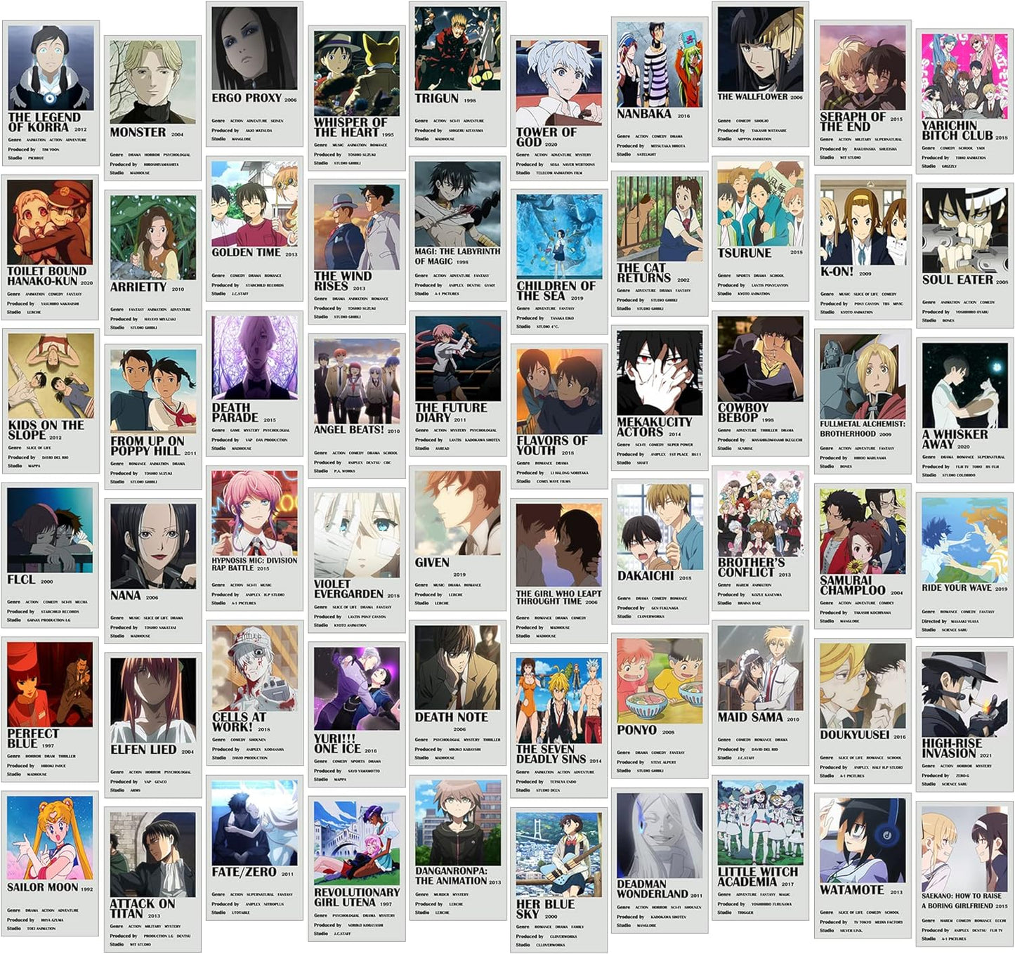 Mixed Anime (Random) - Collage Cards ($100 each)
